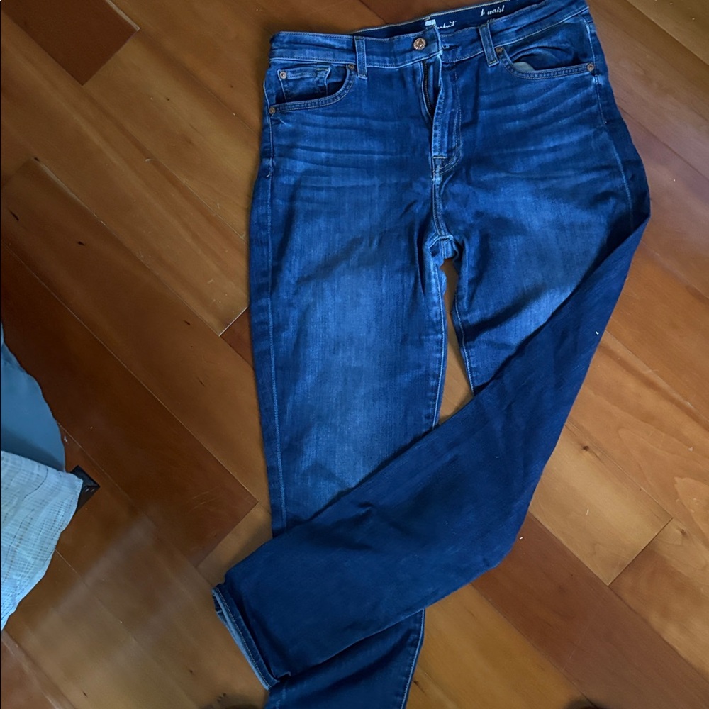 7 for All Mankind High Waist Genevieve  Blue Denim Jeans